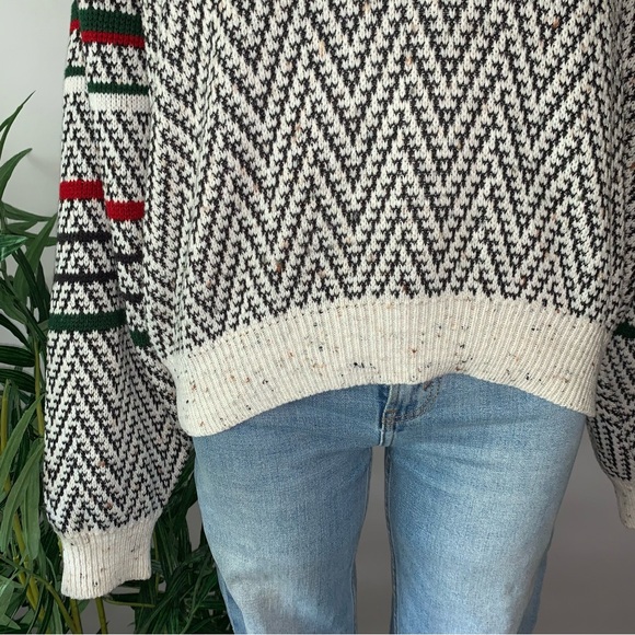 v i n t a g e :: Slouchy Chevron Grandpa Knit Sweater - Picture 7 of 12